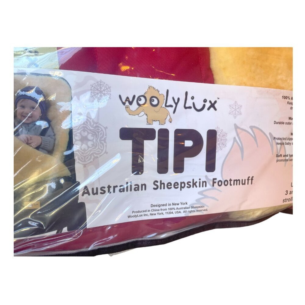 Woolylux Sheepskin Footmuff, 100% Australian Sheepskin, Red - Picture 6 of 7